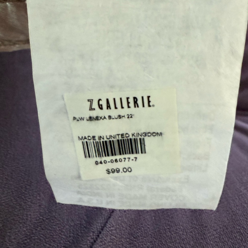 Brand new Z Gallerie 22” Blush Croc embossed throw pillow - Picture 5 of 6